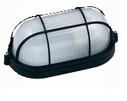 Светильник овал алюм. / стекло с решеткой (белый) (E27 max. 60W) IP54 - HL901 white