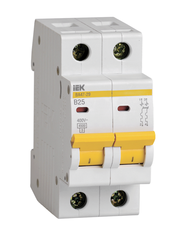 Выключатель автоматический ВА47-29 2Р 25А 4,5кА В IEK