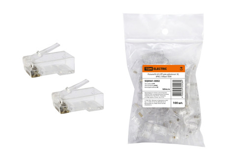 Разъем RJ-45 UTP для кабеля кат. 5Е, 8P8C (5 шт), TDM