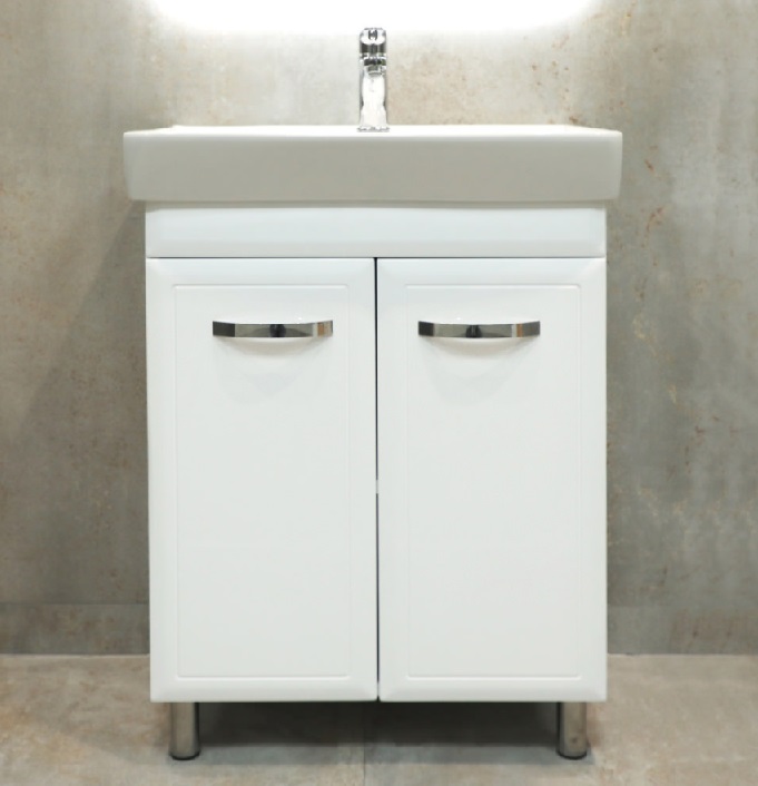 Шкаф белый Bayro Allure под умыв. Neon 600 ТМ Bayro