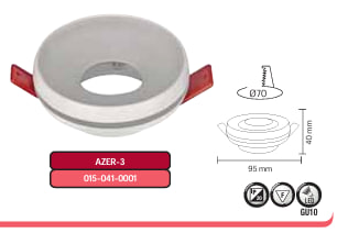 Светильник встроенный Azer-3 GU10 Max.50 Вт 230V IP20 d-70мм белый кругл./1/100