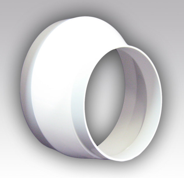 Соединитель эксцентрик круглого воздуховода с круглым пластик D100/125