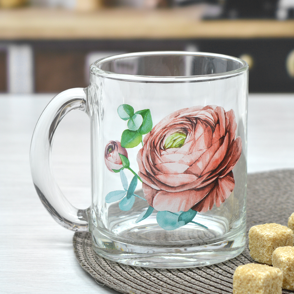 Кружка чайная 04с1208 320мл. Анемоны стекл.