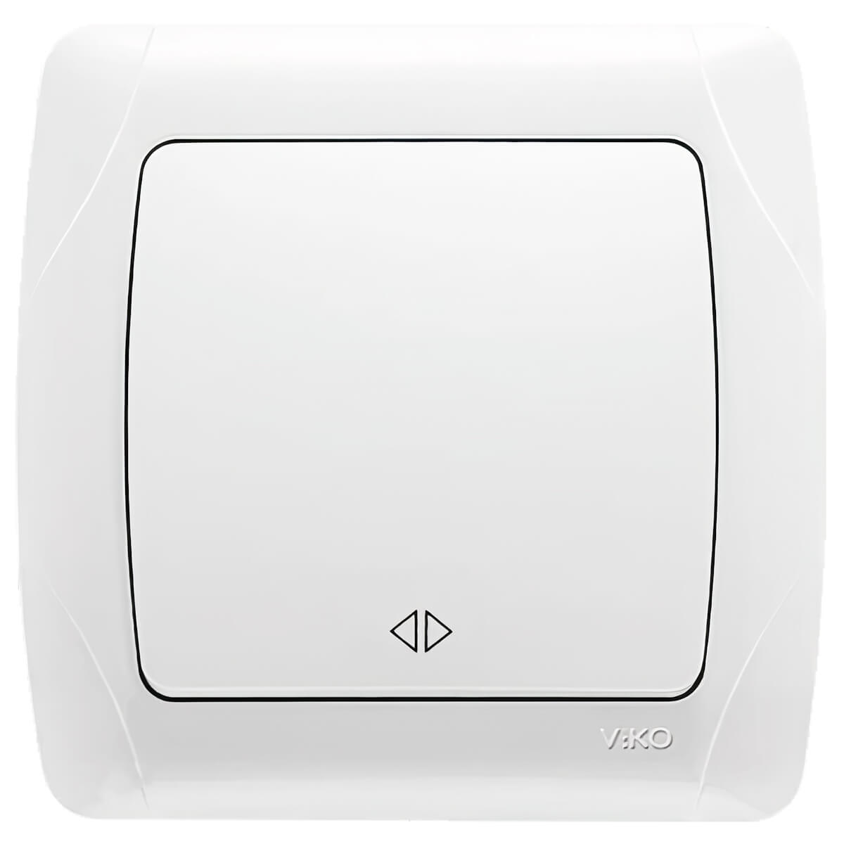 Переключатель перекрестный 1-клавишный белый Carmen (уп.-12шт) TM VIKO