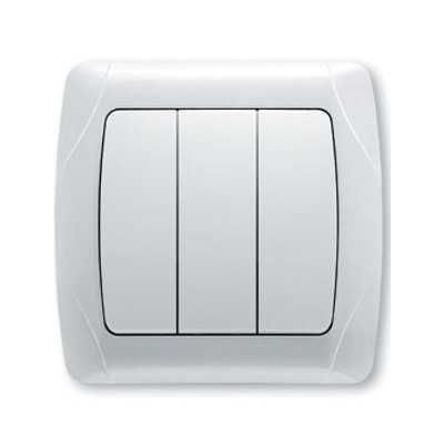 Выключатель 3-клавишный белый Carmen (уп.-12шт) TM VIKO