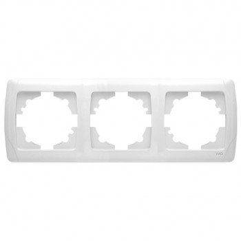 Рамка 3-я горизонтальная белая Carmen (уп.-10шт) TM VIKO