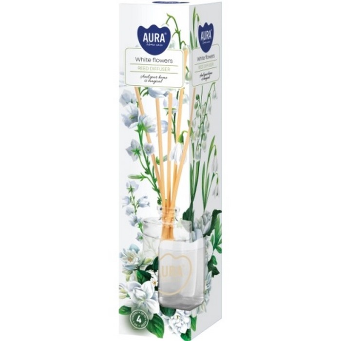 Освежитель воздуха, 45мл, Белые цветы, Дифузер с палочками, DZ45-179, BISPOL