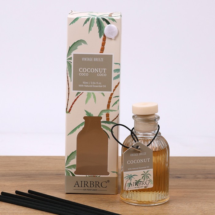 Освежитель воздуха, 90мл, Кокос, с палочками, AC-3037-3, AIRBRC