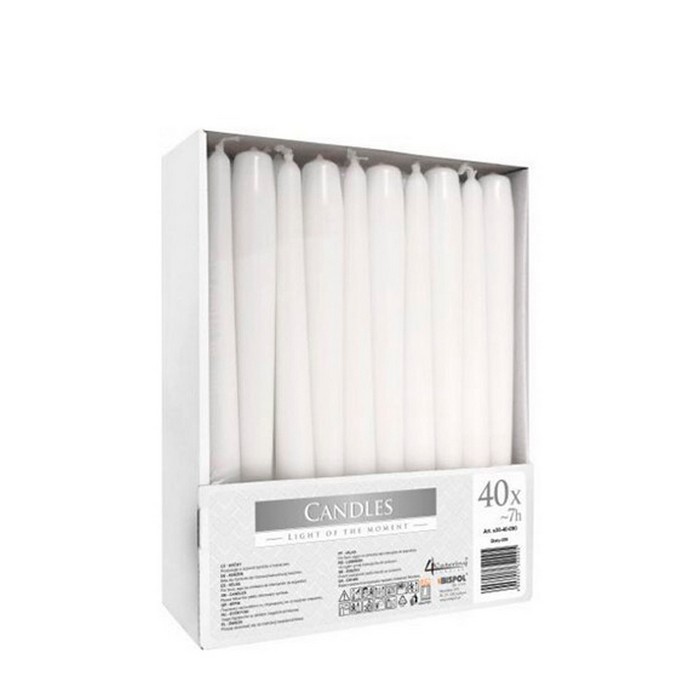 Свеча декоративная, 24.5cм, 2.3см, Белый, S30-a40-090, BISPOL