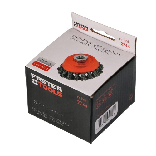 Щетка чашечная стальная плетенная - Резьба M14 60 20 FASTER TOOLS