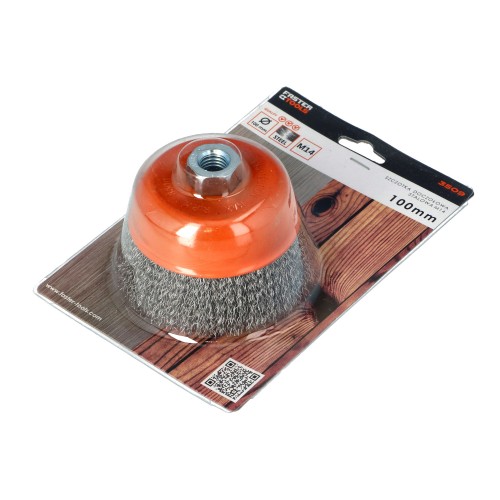 Щетка чашечная стальная - резьба M14 100 25 FASTER TOOLS