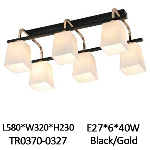 Люстра 6 рожков E27*6*40W L580*W320*H230 Black/Gold (TR0370-0327) ТМ TDM