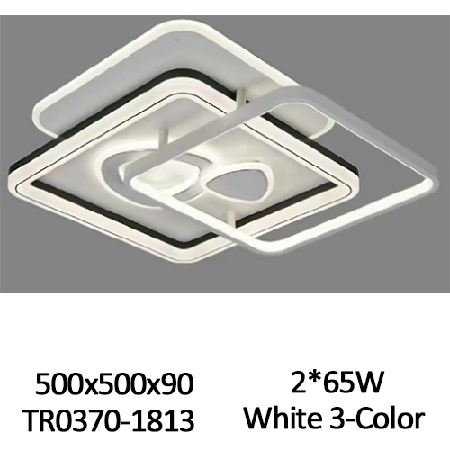 Люстра светодиодная 2*65W белая 3-Color 500х500х90 YL-WS4018 (TR0370-1813) ТМ TDM