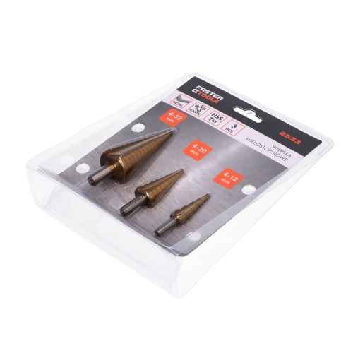 Сверла многоступенчатые набор 3 шт. FASTER TOOLS