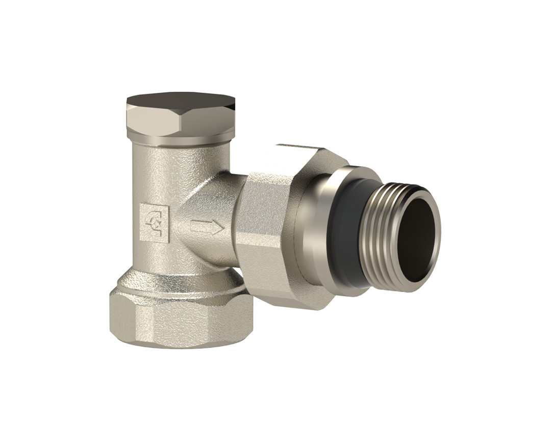 Кран радиаторный угловой Обратный с антипротечкой 1/2\'\' (1/75) ТМ Emirplast