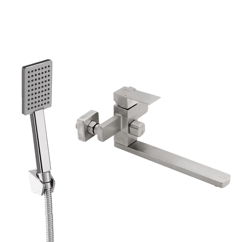 Смеситель одноручный, НС, для ванны длинный Kubis 005 (LDKUB005NKS28537)ТМ Lidz