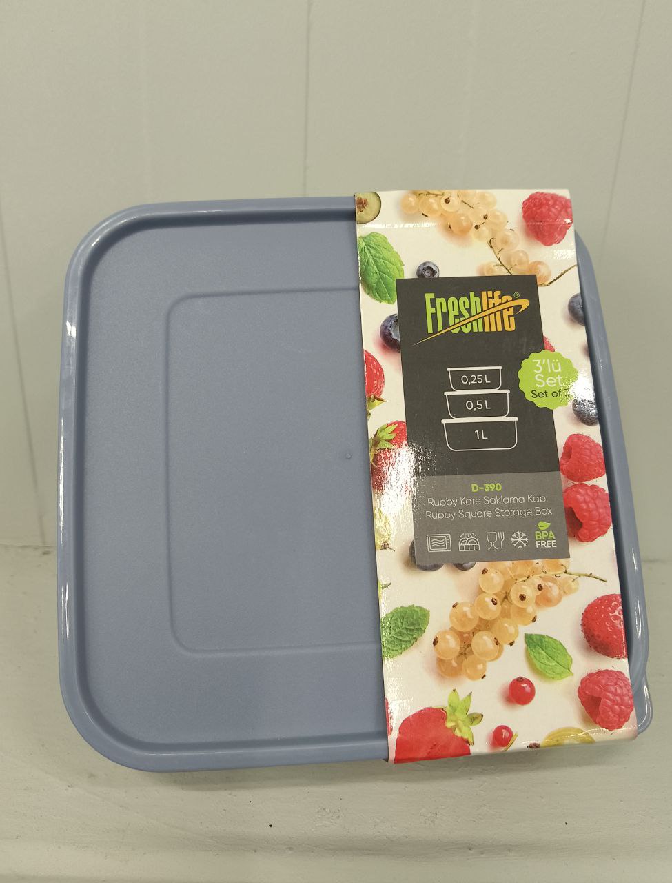 Набор контейнеров д/хранения 3шт (0,25+0,5+1,0)л D-390 FRESHLIFE