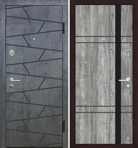 Дверь металлическая ТМ RICCARDI стандарт 5-С BG бетон темный/дуб Юджин (860мм) правая