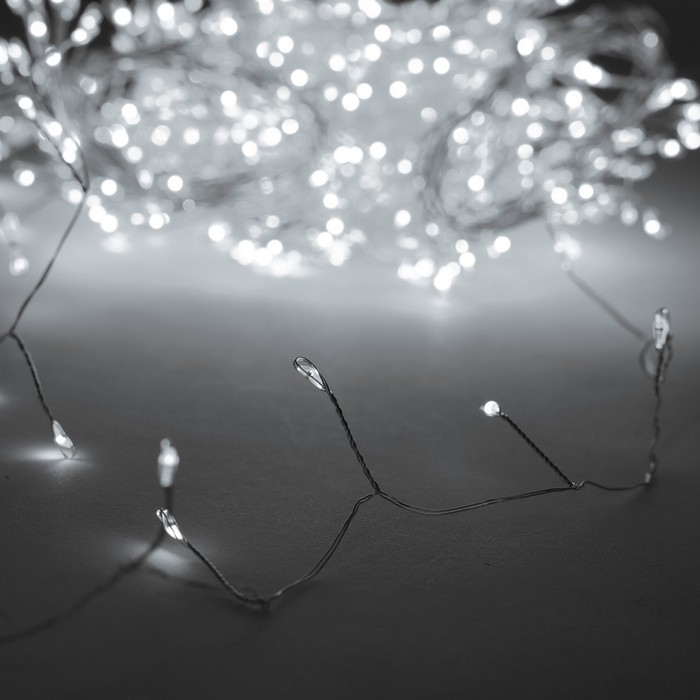 Гирлянда светодиодная - свет белый, на батарейках, 5м (6361-335W) ТМ Global Christmas