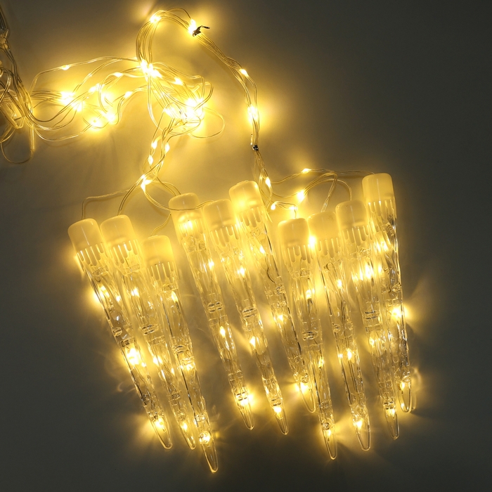 Гирлянда светодиодная - сосульки, свет белый, 3м (6361-335WW/ICICLE) ТМ Global Christmas